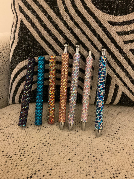 Rhinestone pen and barrel set